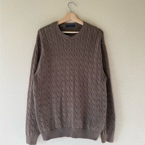 Brandy Melville Taupe Brown Cable Crewneck Sweater